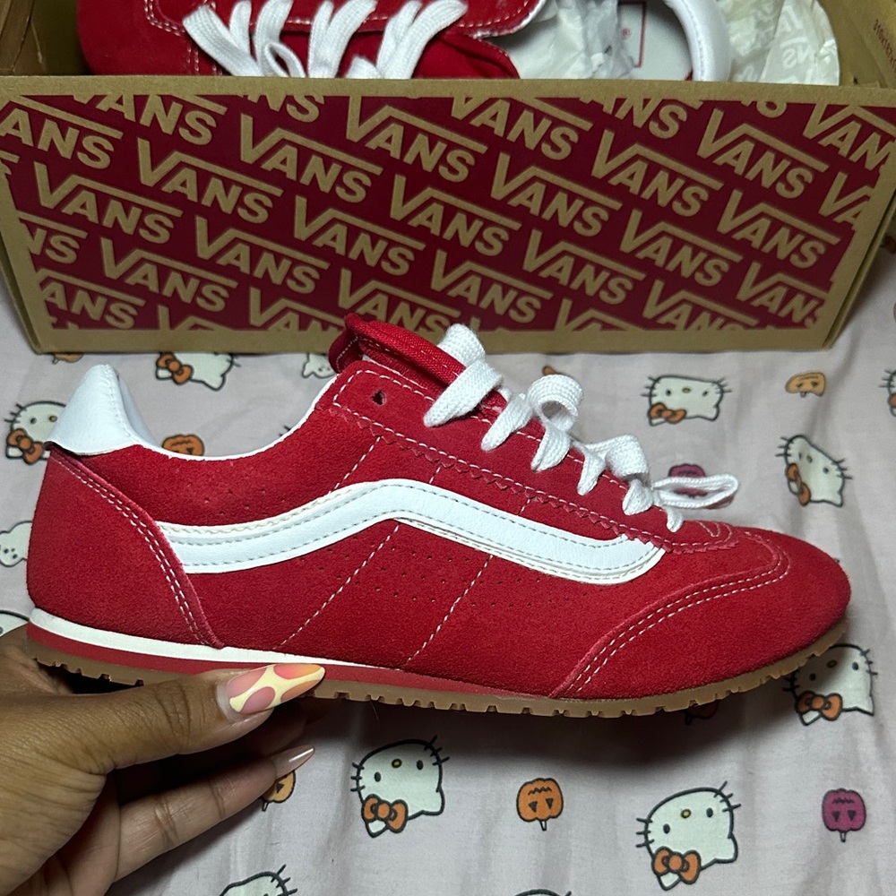 Vans Red and White Sneakers